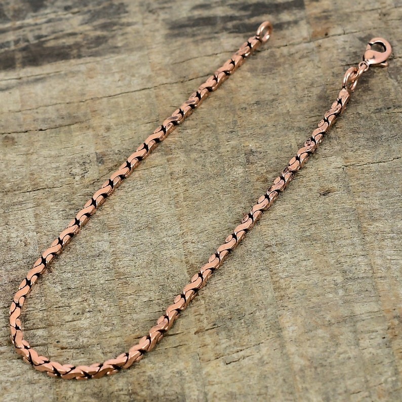 Pure Copper Snake Chain Bracelet Copper Arthritis Pain Relief Biker Bracelet