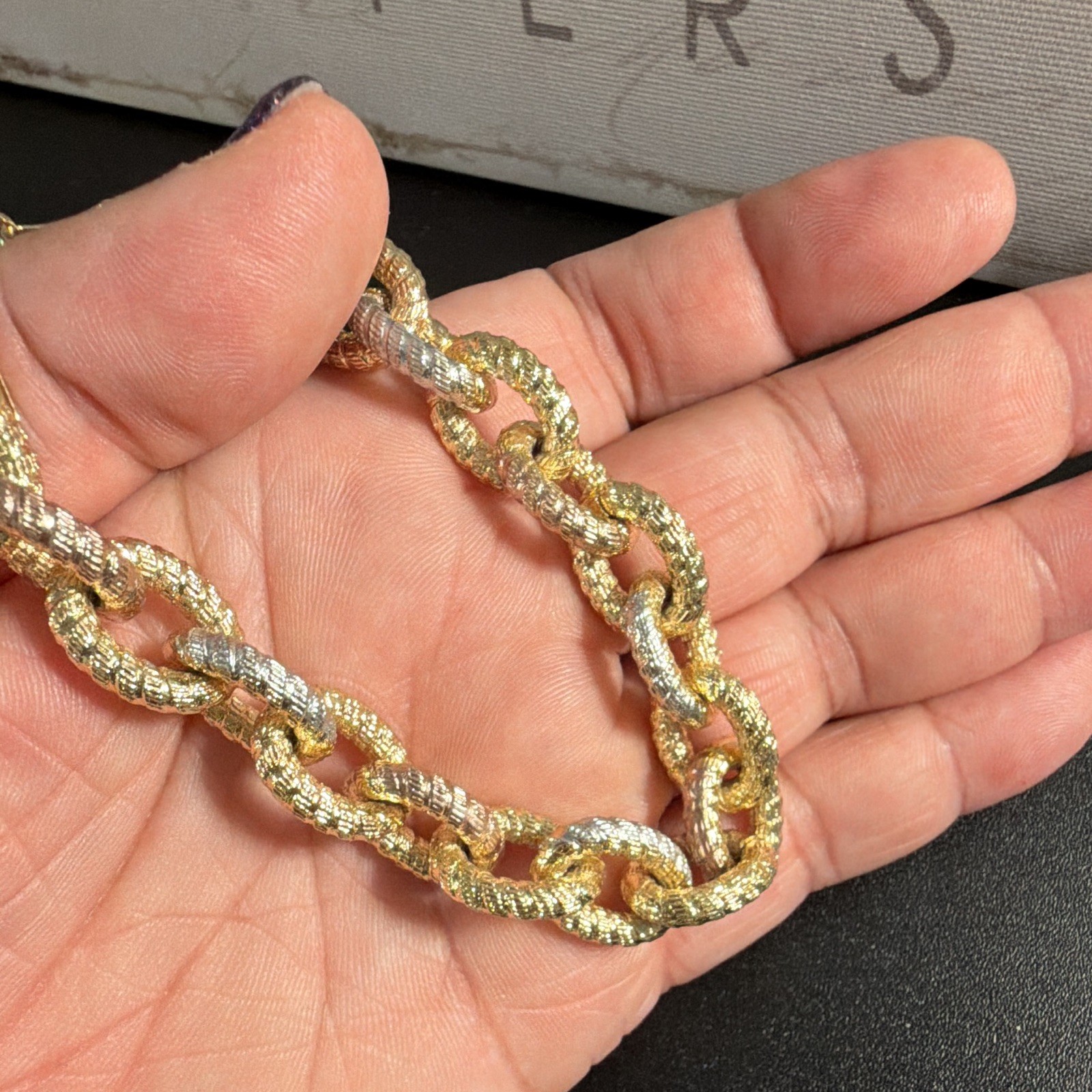 REALCE Gold Cable Chain Link Bracelet Oval Links Lobster Clasp