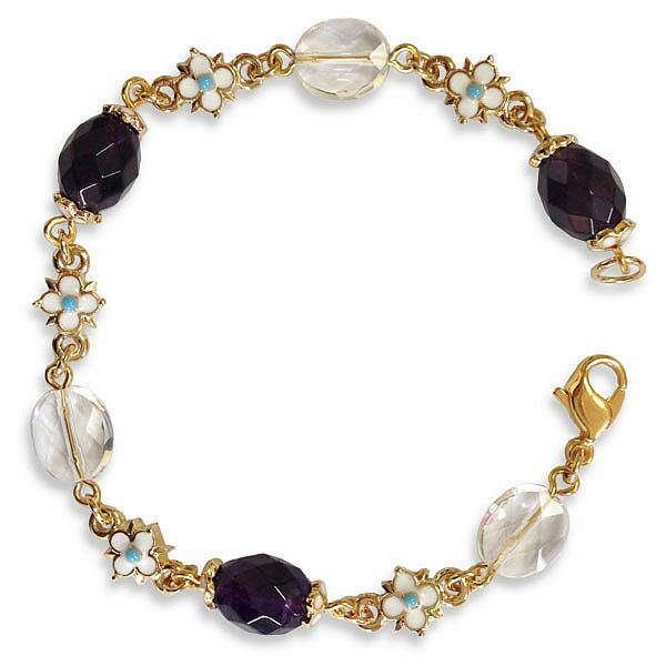 Elizabethan Amethyst & Crystal Bracelet 7 inch in Length ~ Museum Store Company