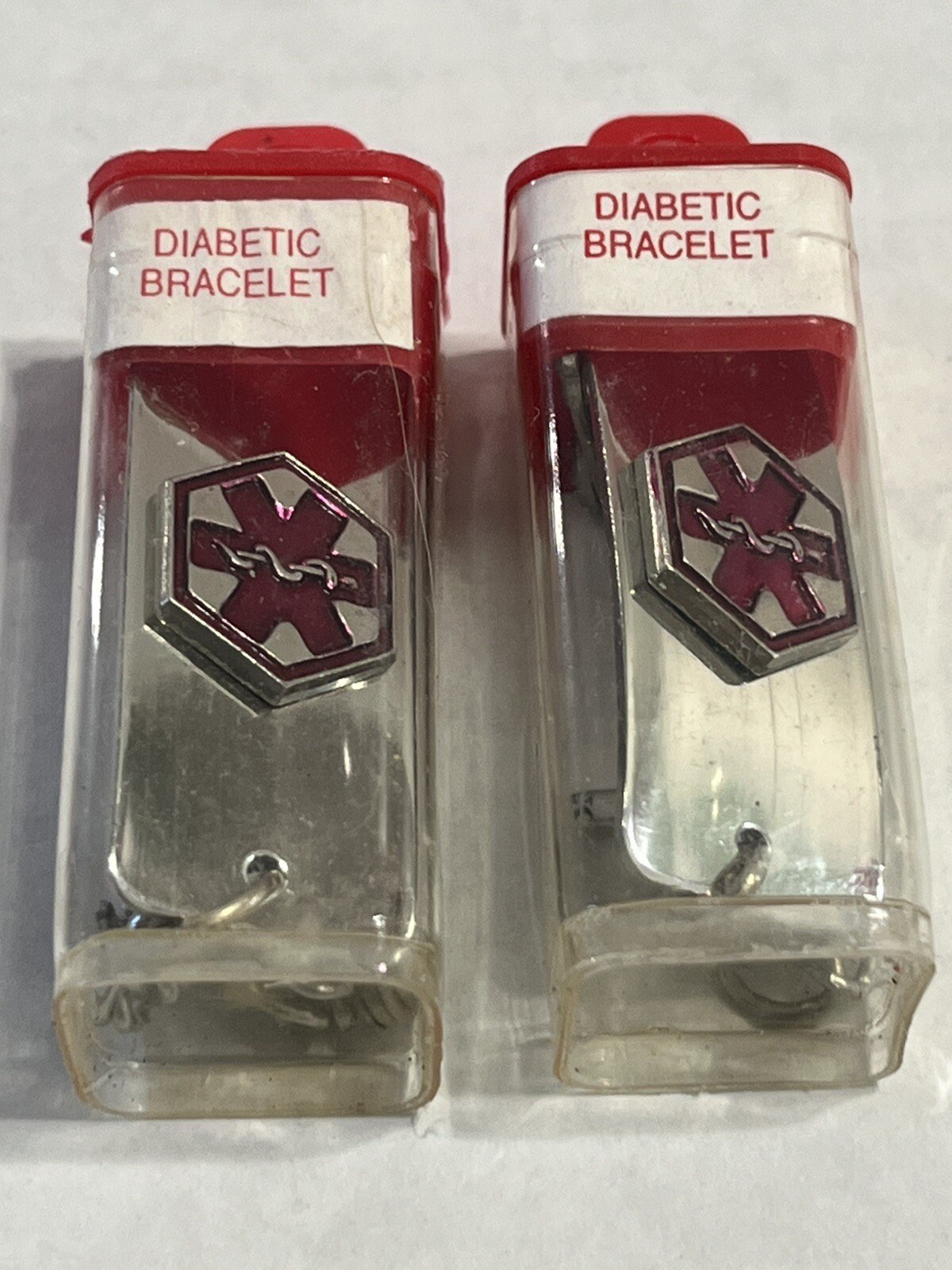 – Medic Alert Engraved Diabetic Bracelet Lot Of 2 Free Shipping
