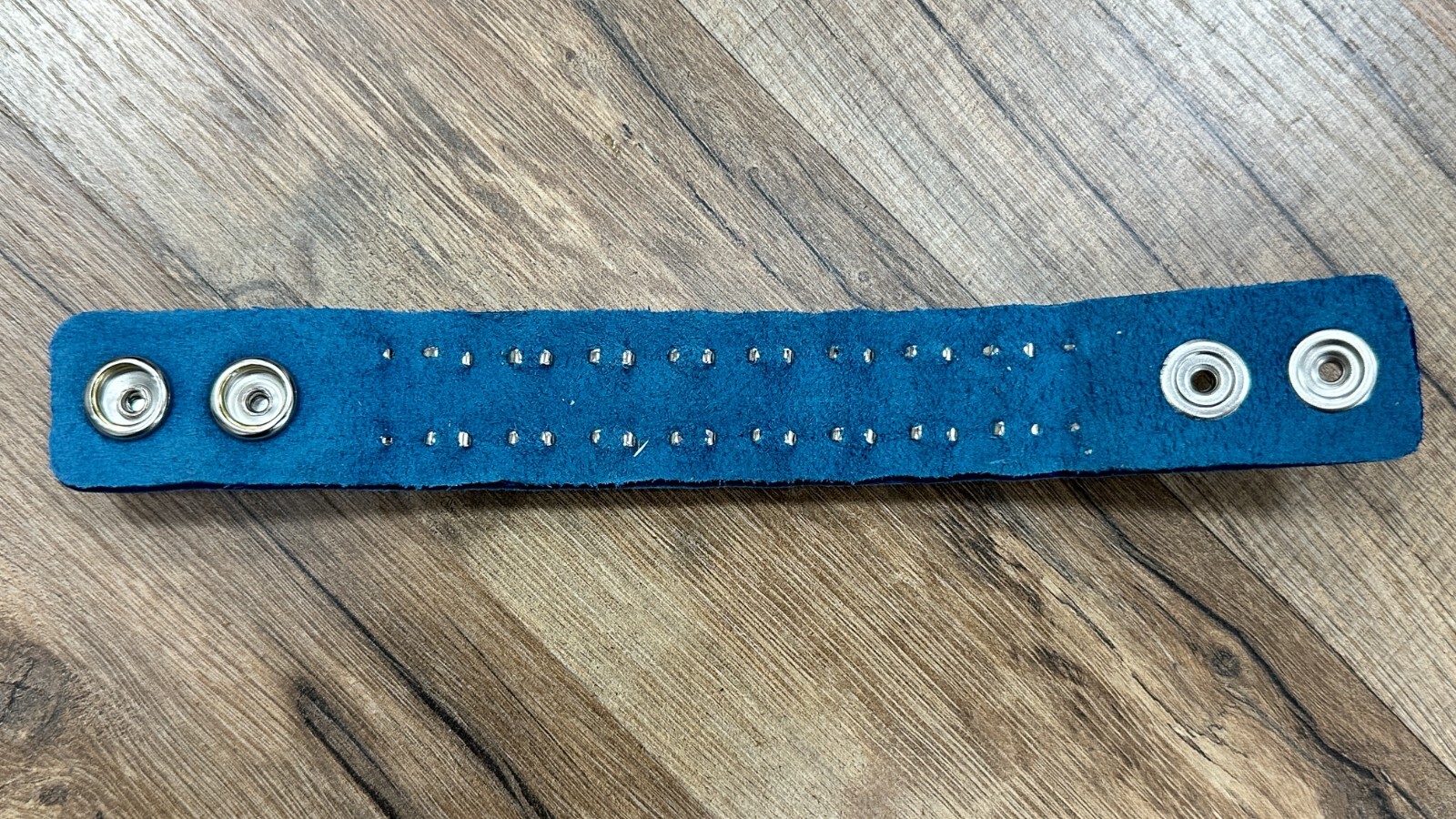 Blue Leather Bracelet Men Women Fashion Studded Cuff Wristband Punk Goth Rave