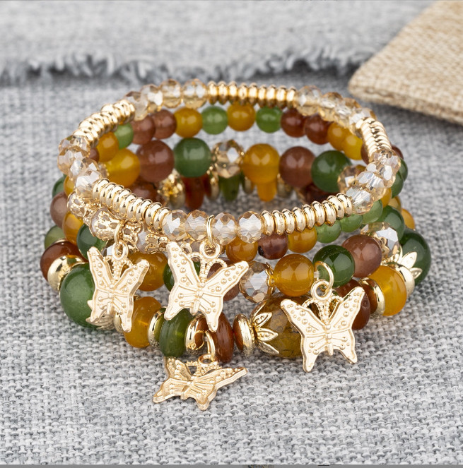 Stack Layering Beads Wrap Bracelet W/ Charms Bohemian Stretch Multi-Color Unisex