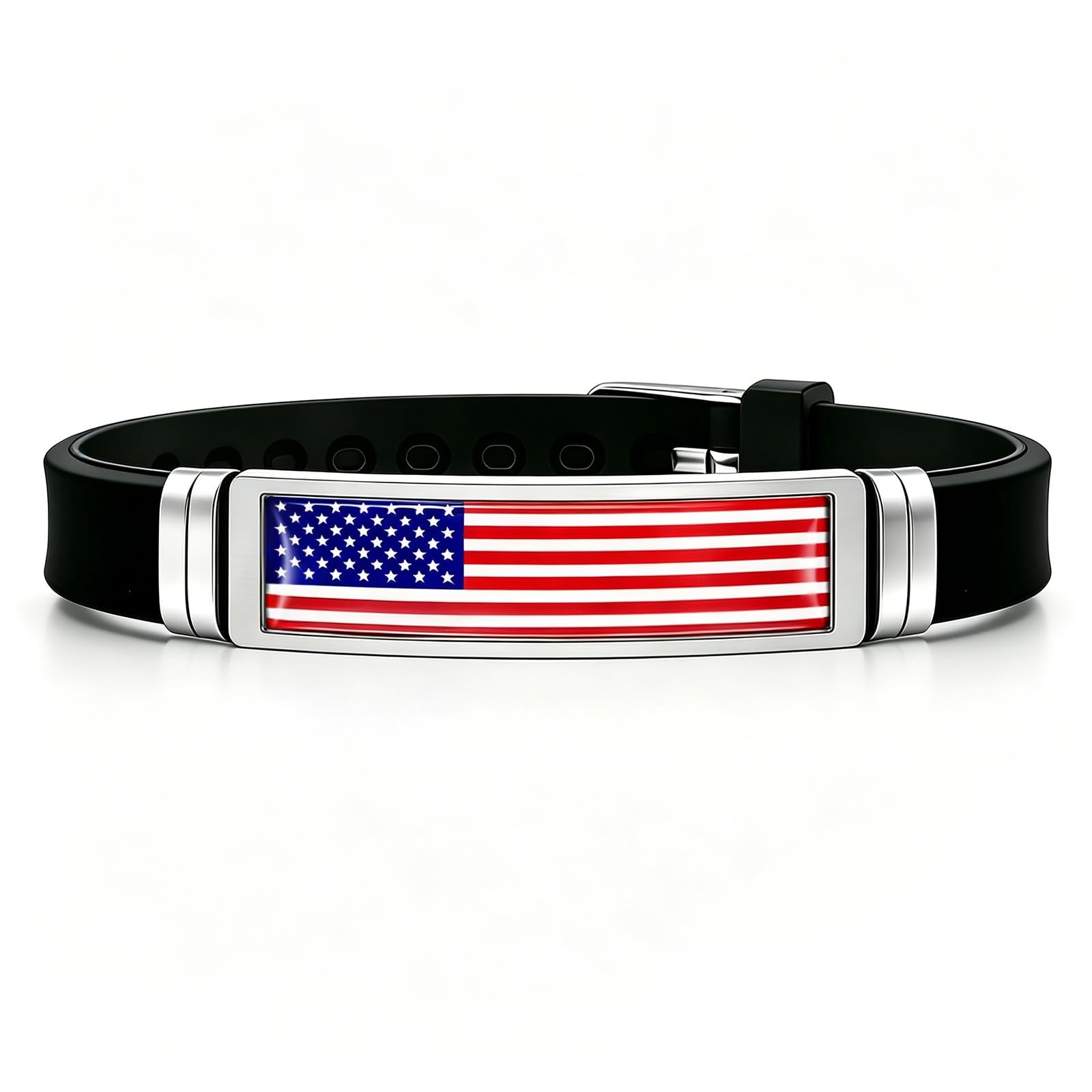 Patriotic American Flag Bracelet for Men and Women – Adjustable Stainless Steel