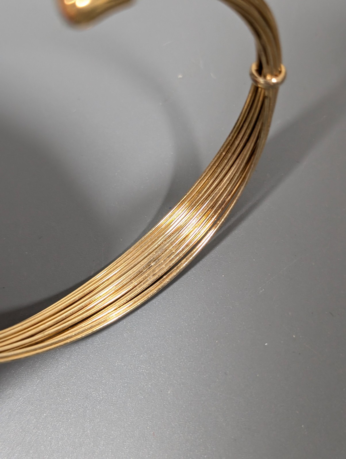 Gold Tone Multi Wire Cuff Bracelet Boho Western Chic 6.5 inch Retro