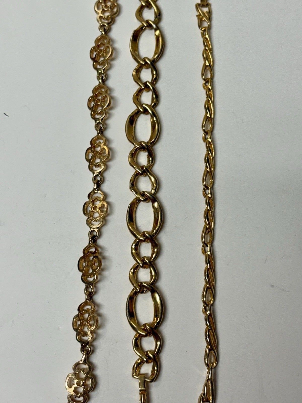 Combined Shipping Lot Three Gold Tone Bracelets #48