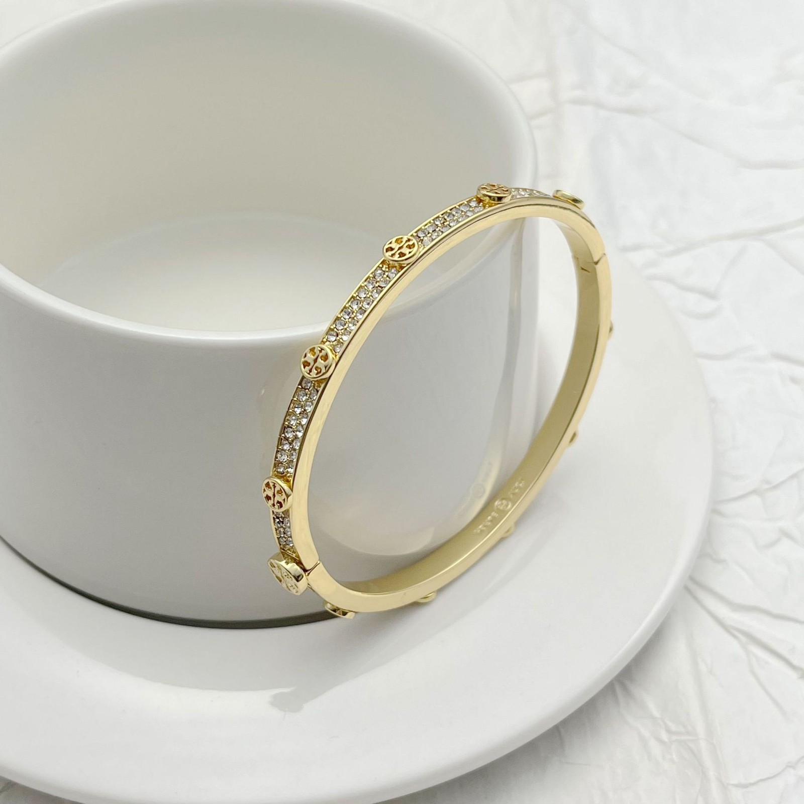 HOT 2026 NEW Tory Burch Rhinestone Bangle Gold Medium Size Sparkling 💎