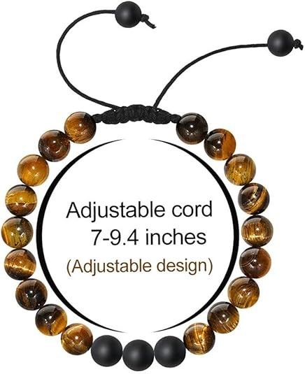 Beaded Bracelets Set Beaded Natural Tiger Eye & Matte Agate Lava Rock US 2pc
