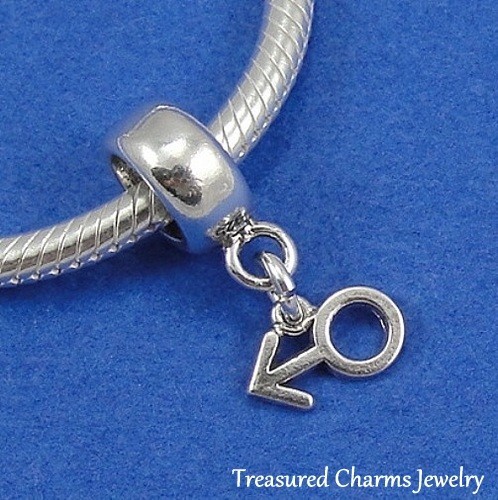.925 Sterling Silver MALE SYMBOL EUROPEAN Dangle Bead GENDER CHARM