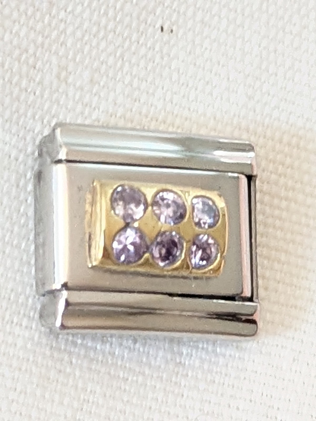 Authentic Zoppini April Birthstone Stone Bar 9mm Italian Charm K16