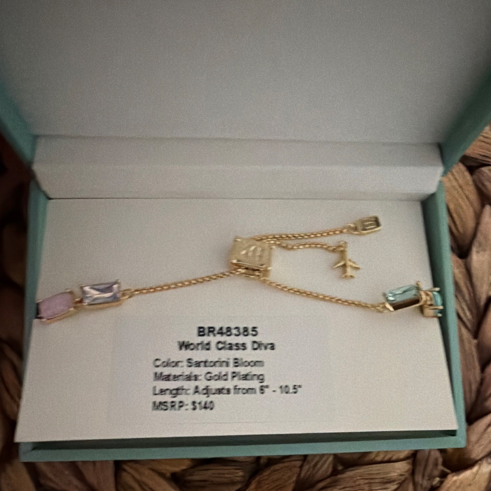 BP World Class Diva Santorini Bloom Gold Plated Adj Bracelet 6-10.5 BR48385