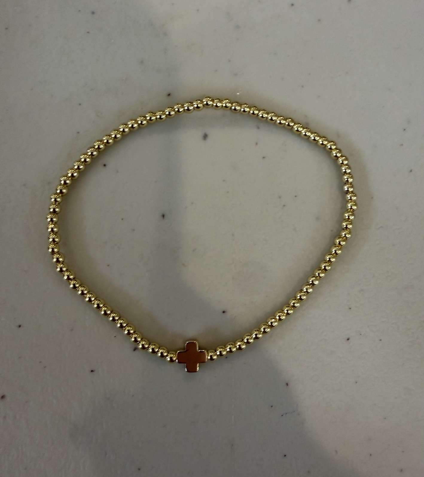 NWOT- Enewton Signature Cross Gold Pattern 3mm Bead Bracelet