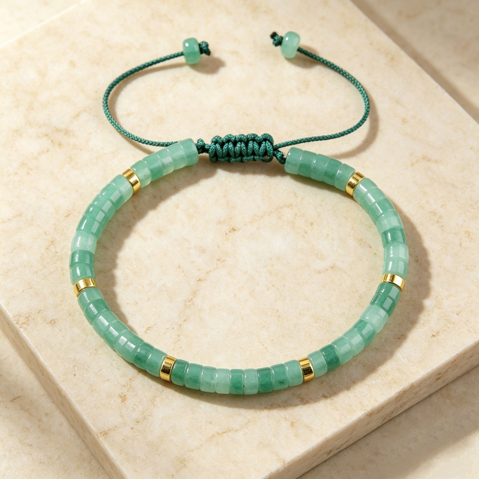 AA+ Grade Green Aventurine Gemstone Beaded Healing Good Luck Women Men Bracelet