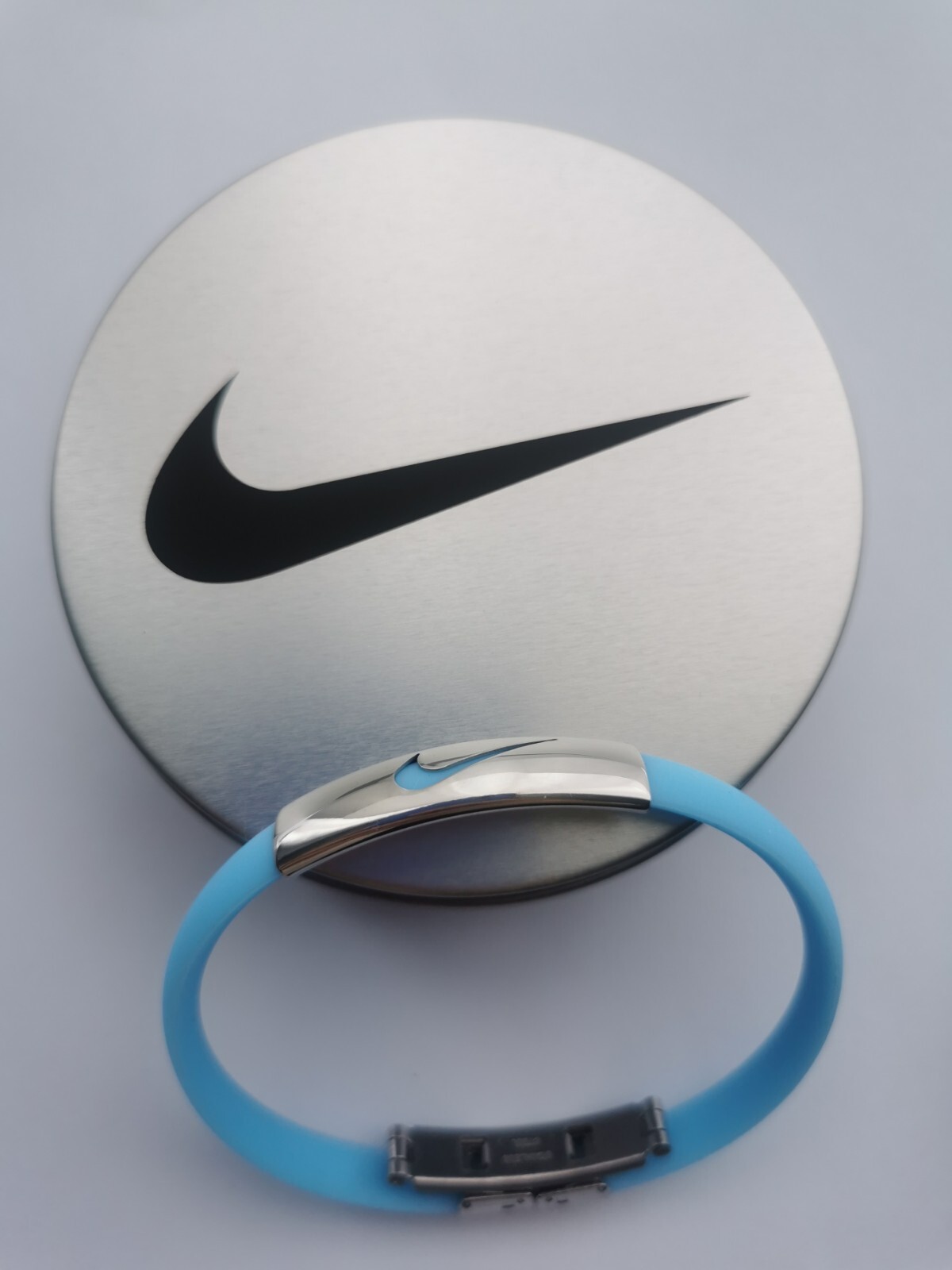 Unisex Nike Sport Silicone Wristbands Bracelet Stainless Steel Clasp w/Metal Box