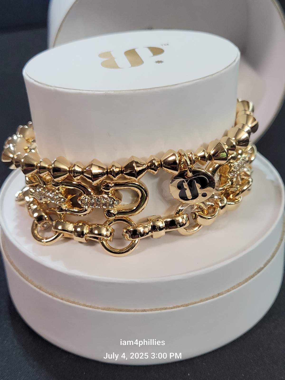 Bomb Party Stacks ST84075- Nowhere I’d Rather Be, Lab Created Stones Gold Plated