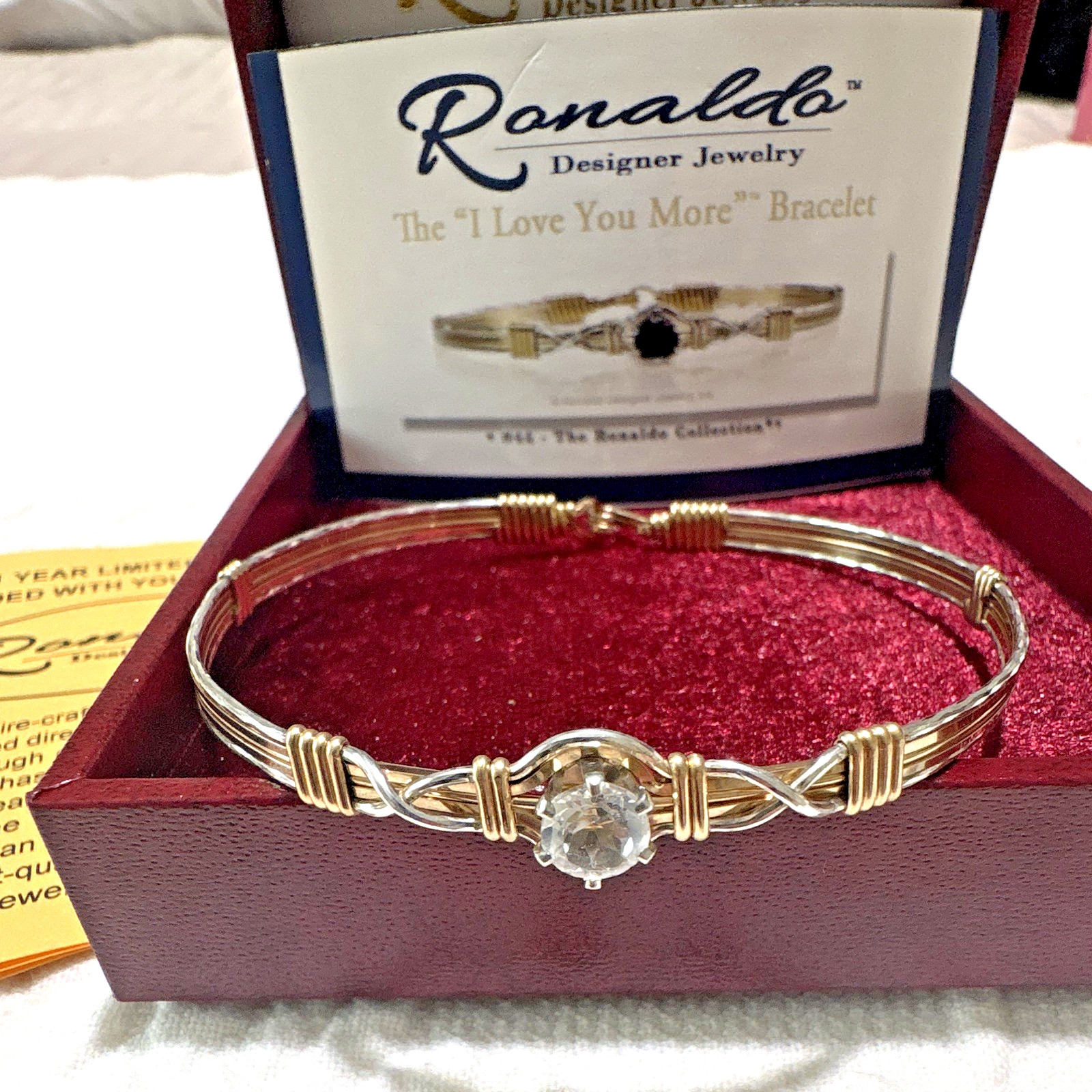 Ronaldo I Love You More #44 Bracelet Sterling Silver 14K Gold Filled w/ Box