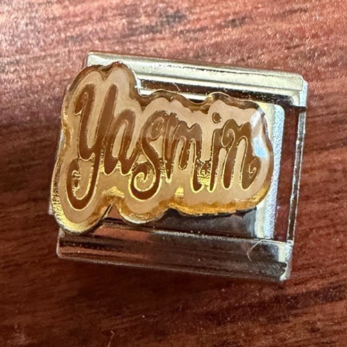 #2/3 BRATZ “YASMIN” “PRETTY PRINCESS” NAME ORIGINAL Italia CHARM Col. Link 9mm
