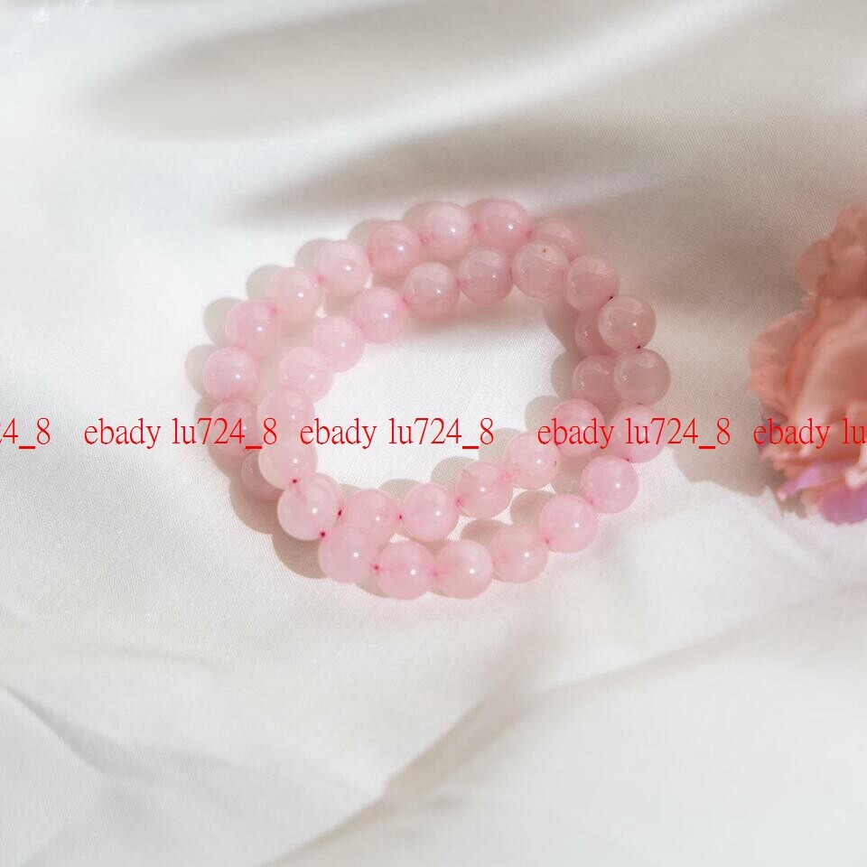 Natural Rose Quartz Bracelet 6/8/10/mm Handmde Crystal Healing Gemstone Bracelet