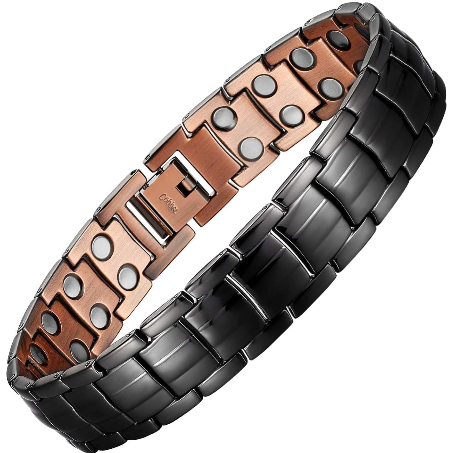 Mens Magnetic Bracelet, 99.9% Pure Copper, Adjustable Size, 8.5 Inch
