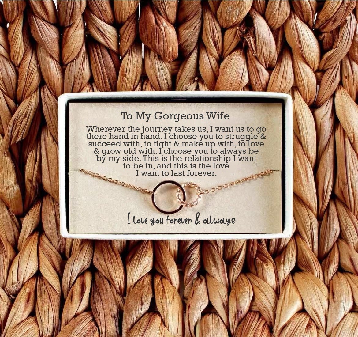 to my Wife bracelet gift for Valentines Anniversary Birthday from Husband