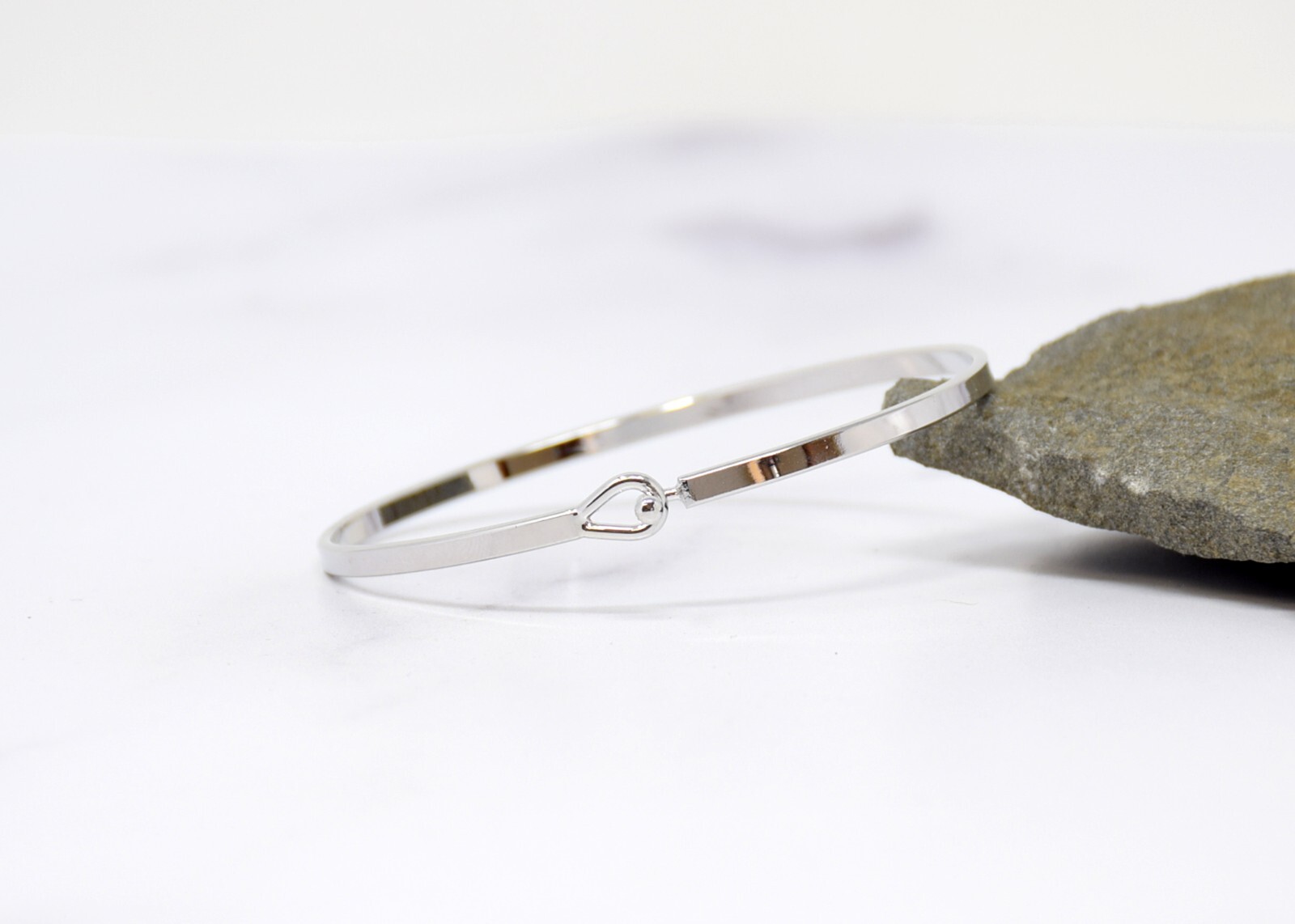 GOD SAID YES YOU CAN | Inspired Message Engraved Simple Bangle | SILVER