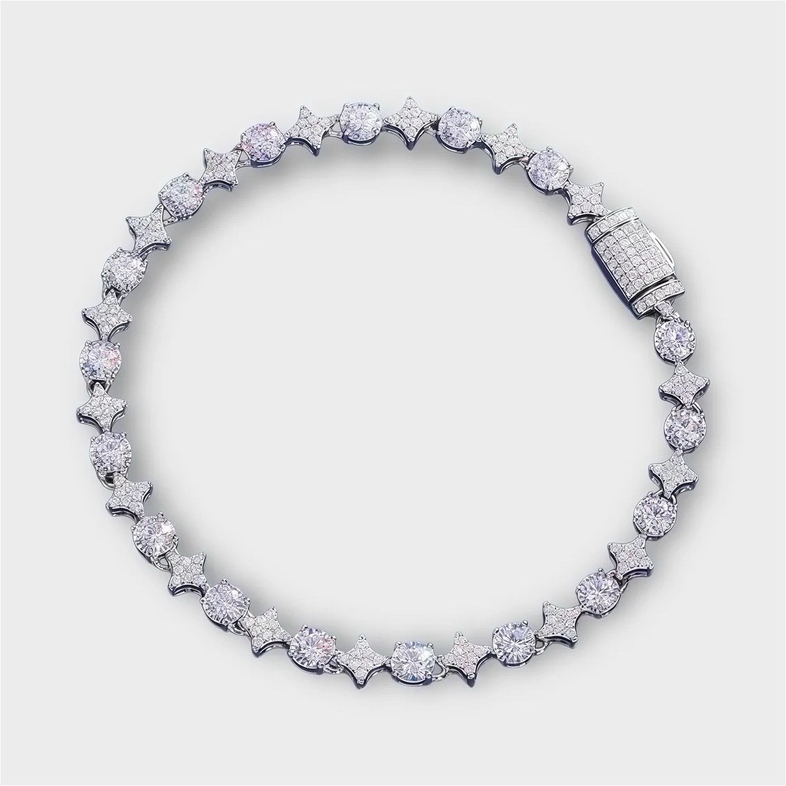 Moissanite Stud X Star Bracelet