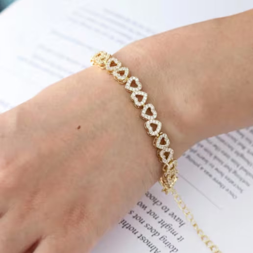 5 CT Round Cut Simulated Diamond Women’s Tennis Bracelet 14k Yellow Gold Plated
