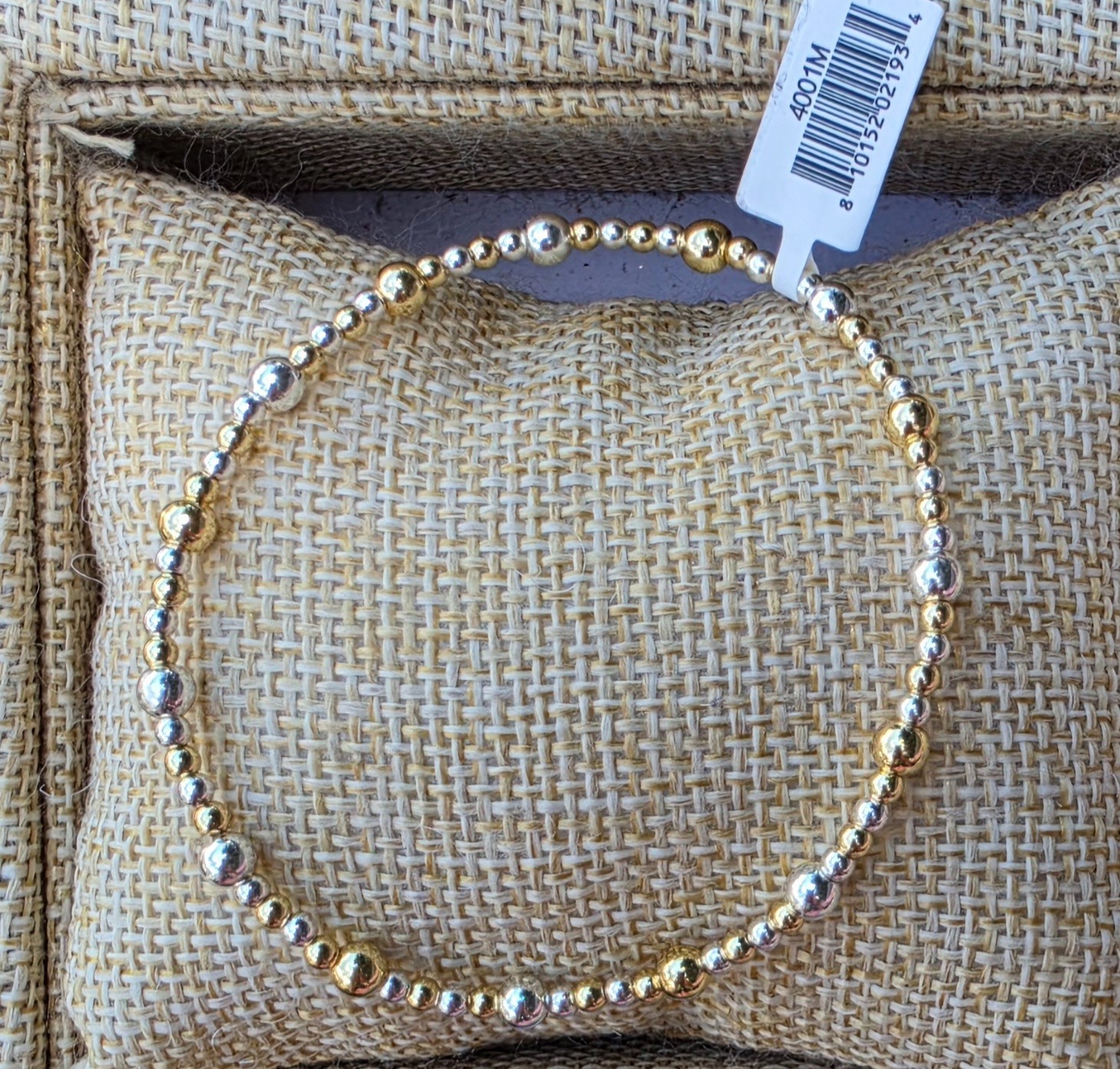 Brand New With Tags Womens Gold& Silver Mixed Beaded Bracelets Adult Stretchy…