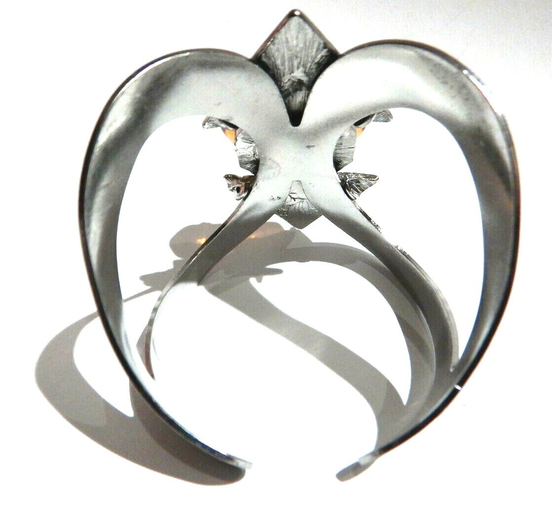 GEOMETRIC BEADED CUFF silver brown faux crystal Tibetan bohemian bracelet Y3