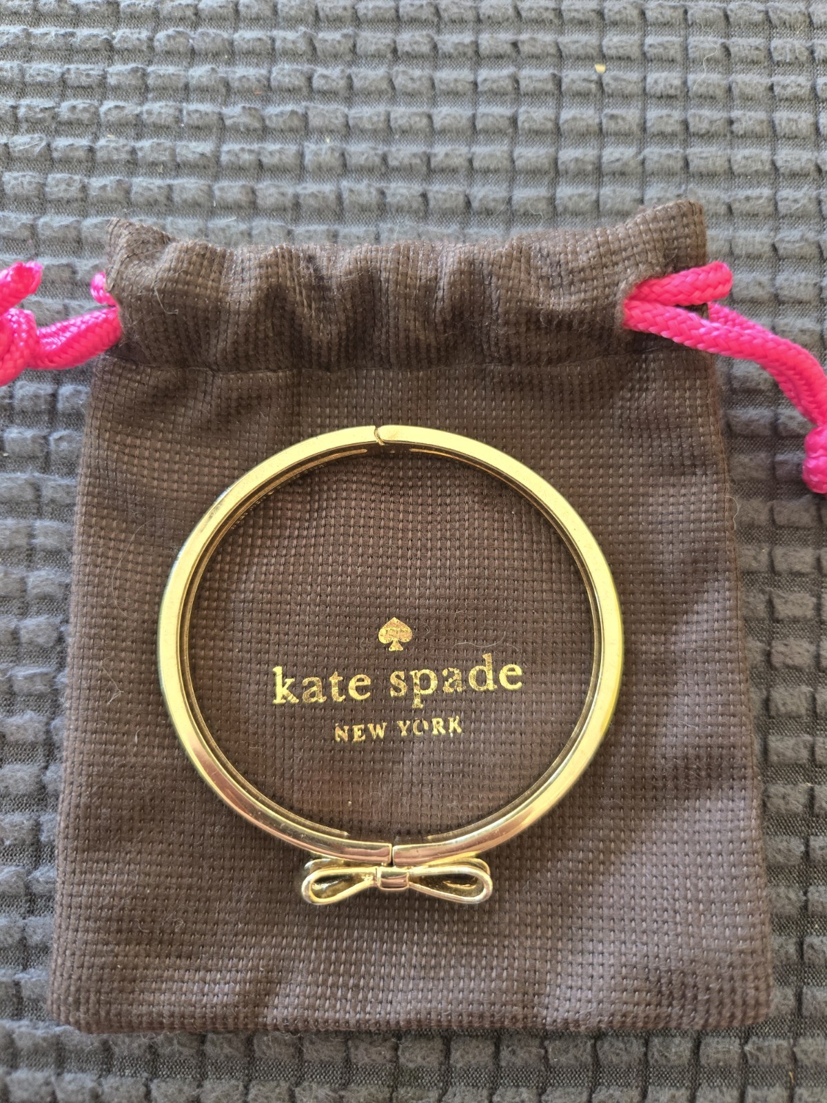 Kate Spade New York “Skinny Mini” Gold Bow Bangle Bracelet