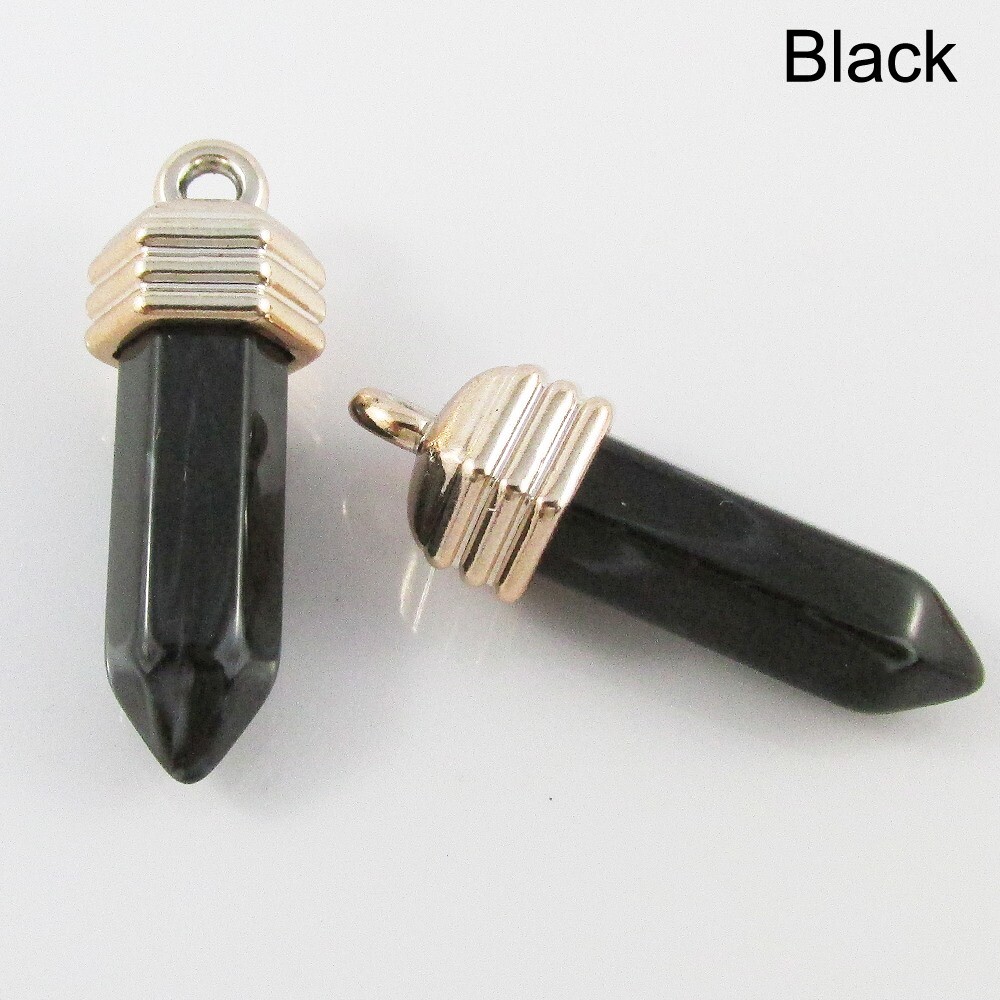 Bulk Pack of 5 Bullet Pendants Acrylic 37x13mm Select Colour