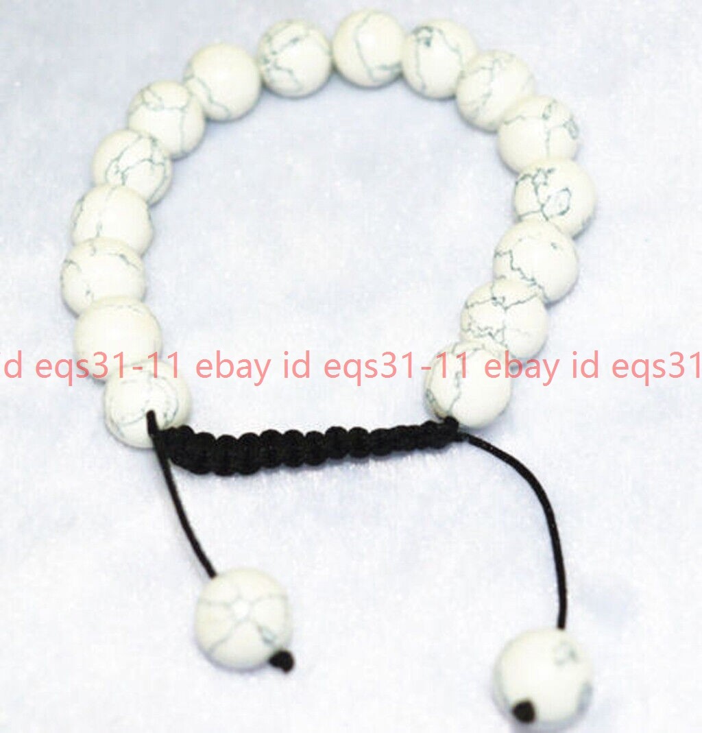 Handmade 10mm Multicolor Gemstone Round Beads Adjustable Bracelet 7.5”