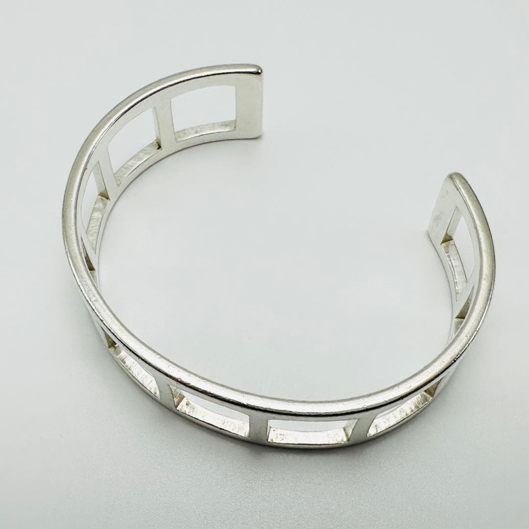 GUCCI Bangle Square Cutout Silver Ag925 Bracelet
