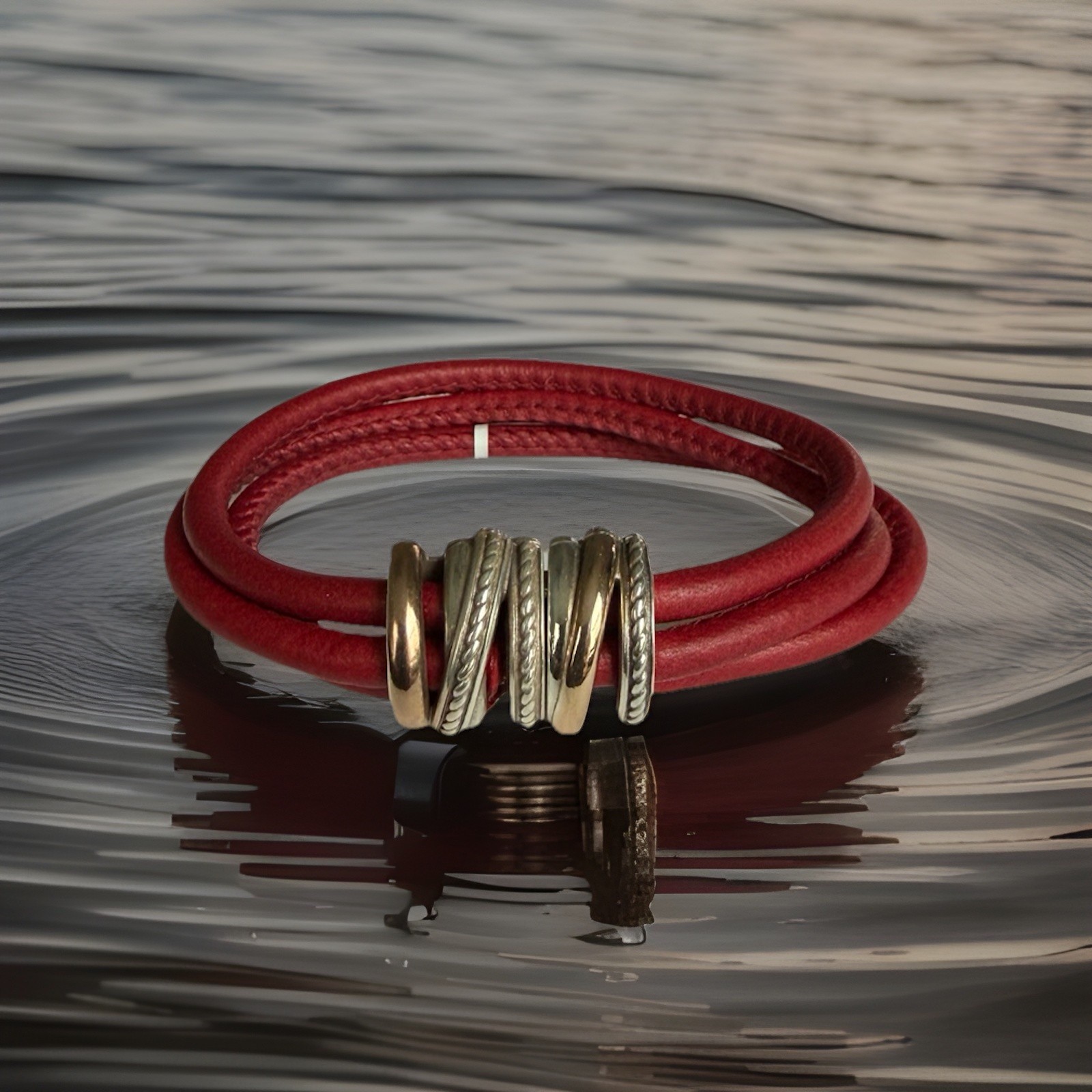 Brighton Bracelet Neptune’s Rings Red Silver/Gold NWT