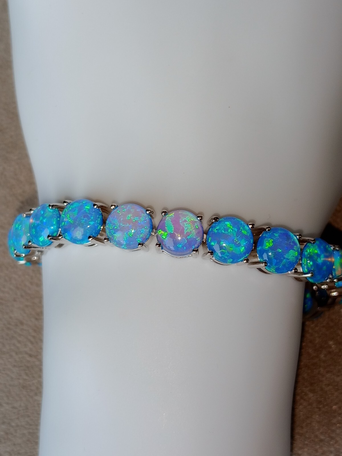 White Opal Tennis Bracelet | Eye-Catching Bracelet | Opal Jewelry | Opal