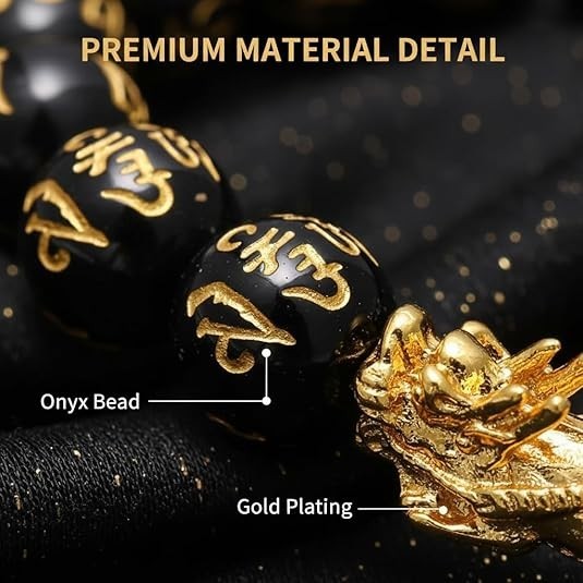 SOOWOOT Feng Shui Wealth And Luck Bracelet for Men Women: 3Pcs set with Pixiu an