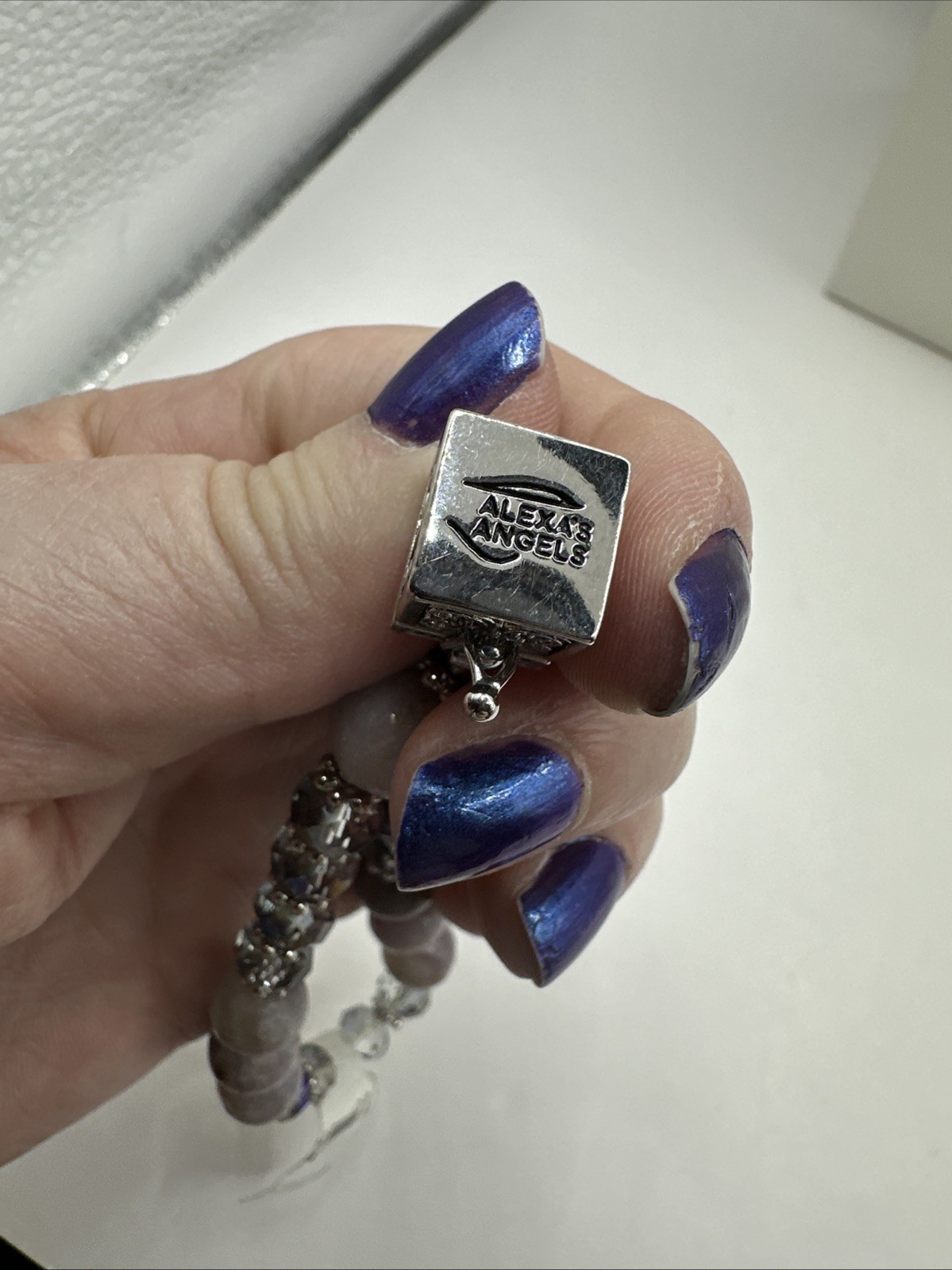 Vintage Alexa’s Angels prayer box Stretch bracelet NWT Crystal & Gemstone