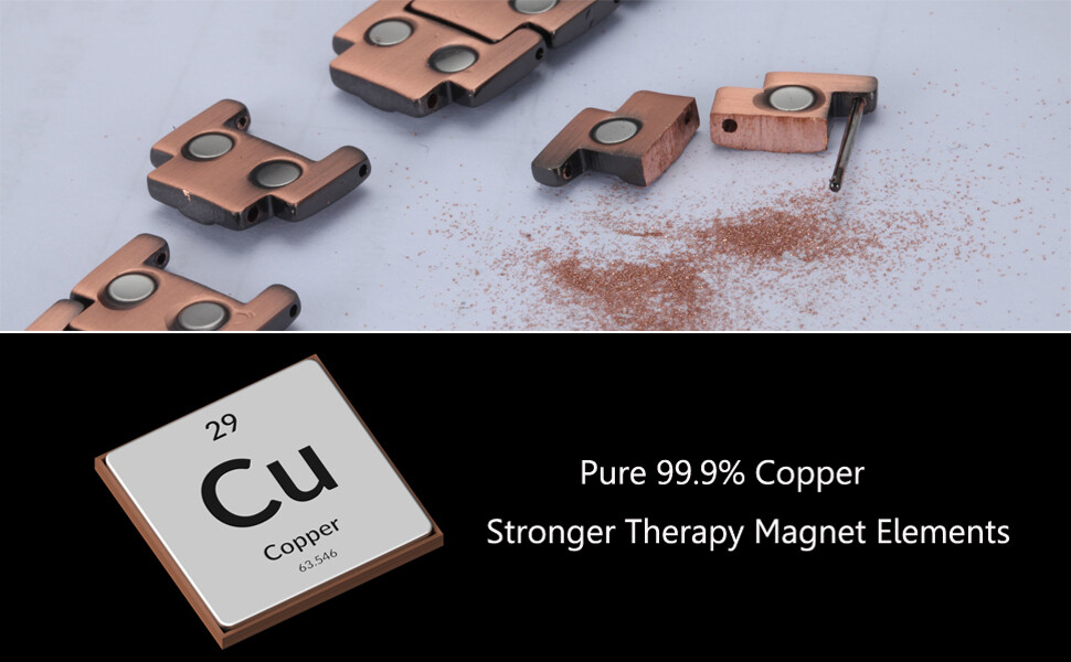 Mens 99.9% Pure Copper Double Row Magnetic Therapy Health Bracelets Pain Relief