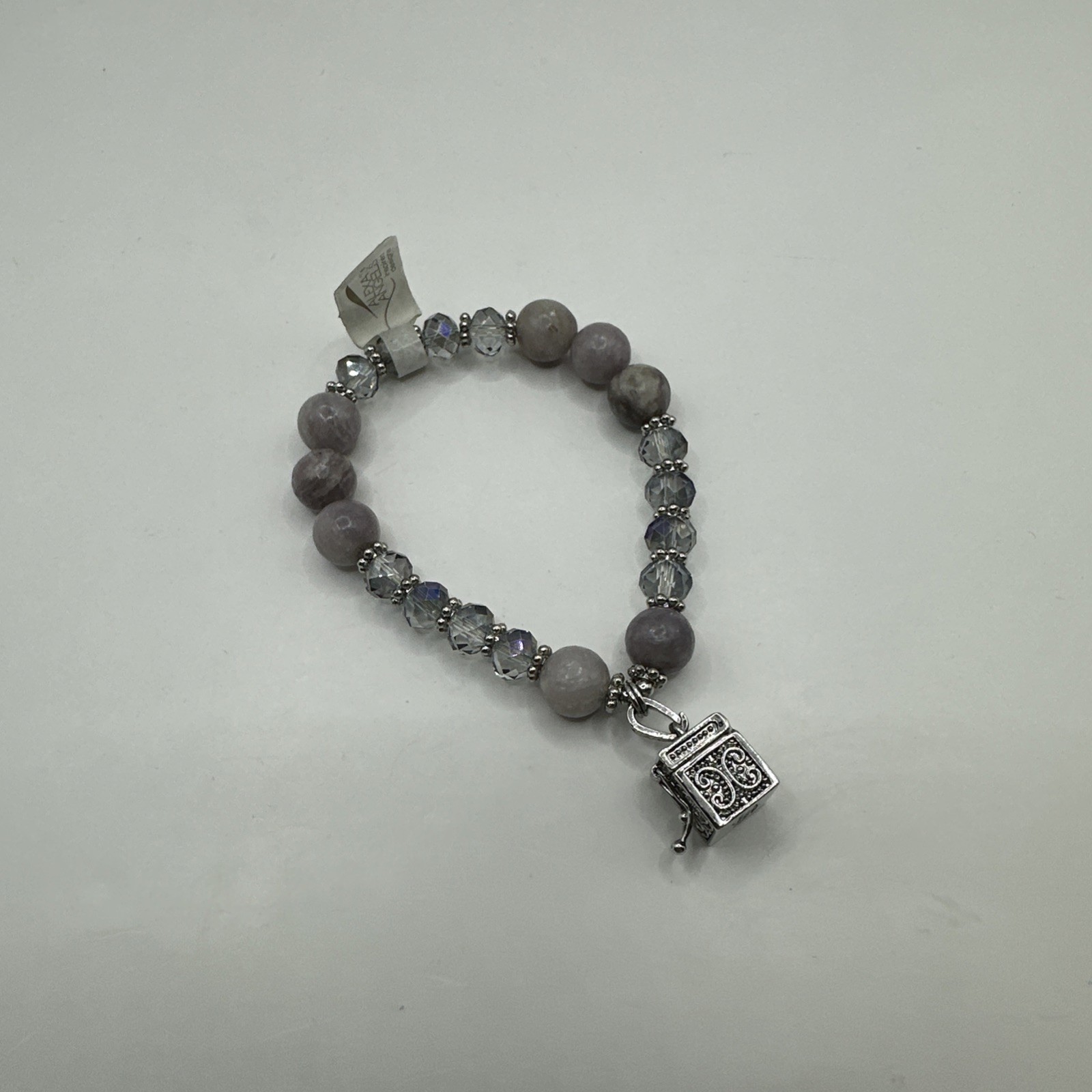 Vintage Alexa’s Angels prayer box Stretch bracelet NWT Crystal & Gemstone