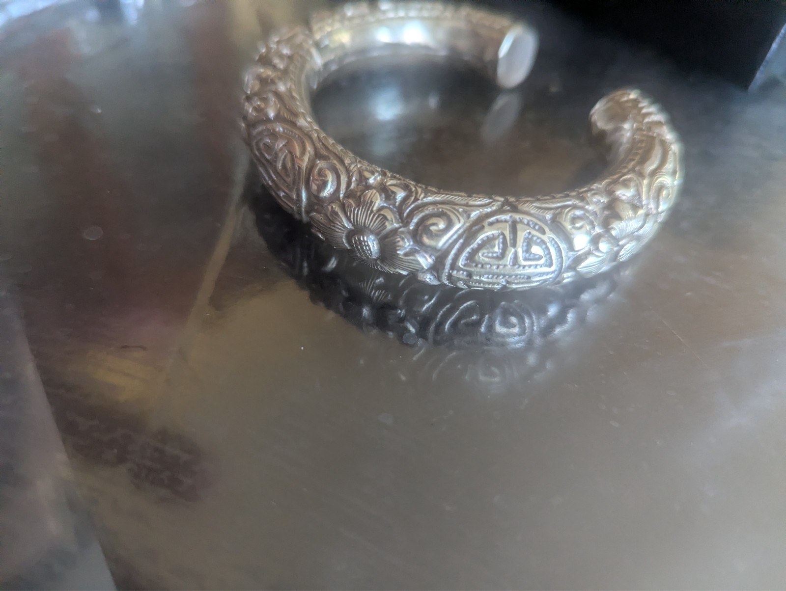 Silver tone cuff