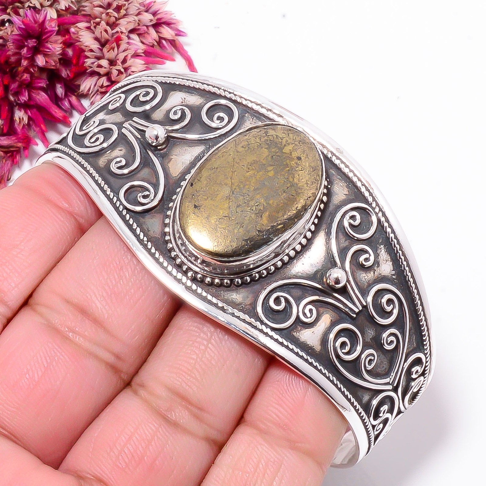 Healer’S Gold Apache Gold 925 Sterling Silver Bali Cuff|C968558752