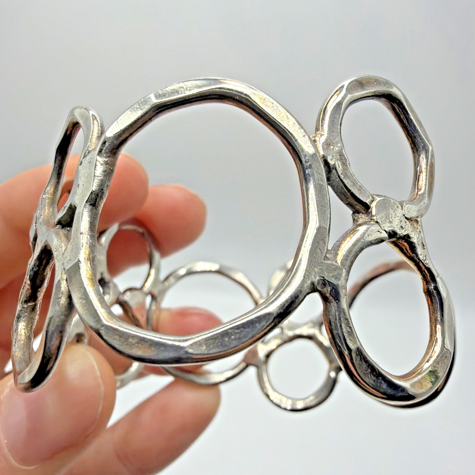 Silver Plated Geometric Cuff Bracelet