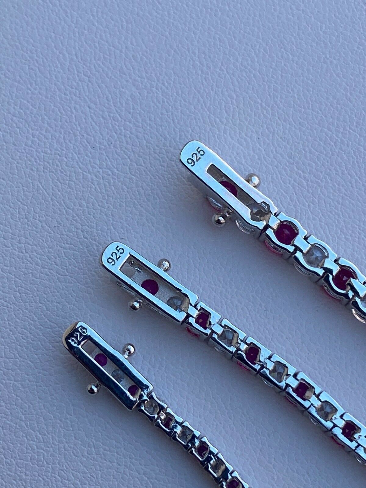 Tennis Bracelet SOLID 925 Sterling Silver Simulated Diamond & Gemstone 2-4mm