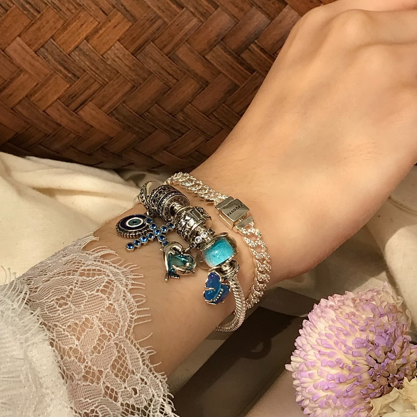 AUTHENTIC PANDORA S925 ALE TIMELESS PAVÉ CUBAN BRACELET 593008C01, 7.1 in