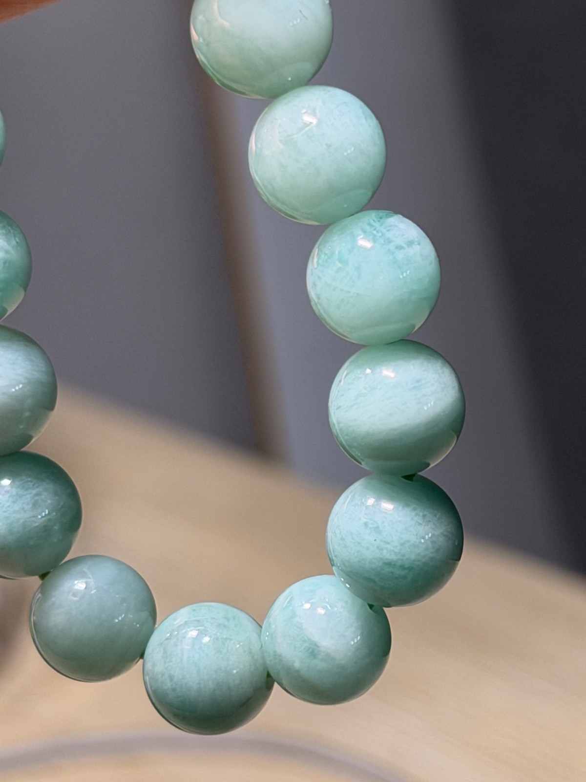 Emerald Bead Bracelet Natural Old Mine Emerald Gemstone Crystal 9mm