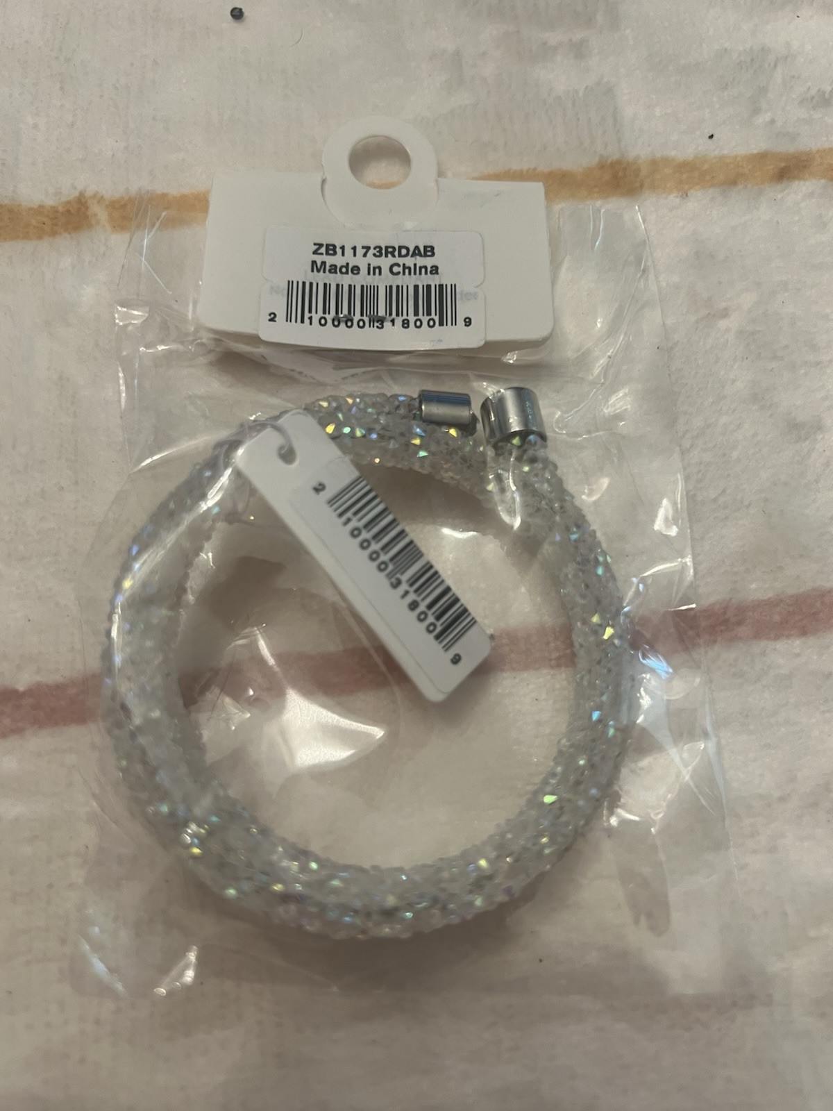 Mod Clear Crystal Bangle Bracelet Round White/Colorless Crystal Magnetic MPN