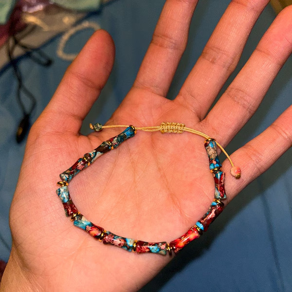 Natural Galaxy Sea Sediment Jasper Bracelet Healing Crystal Chakra Beads Jewelry