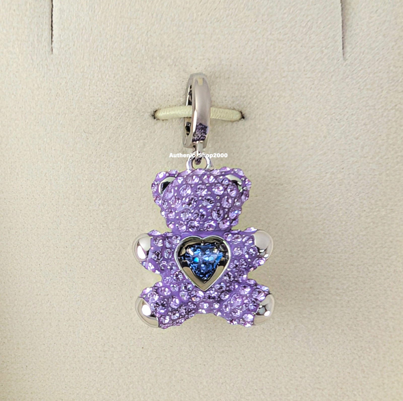 New 100% Authentic SWAROVSKI Purple Teddy Bear Idyllia Charm Pendant 5745610