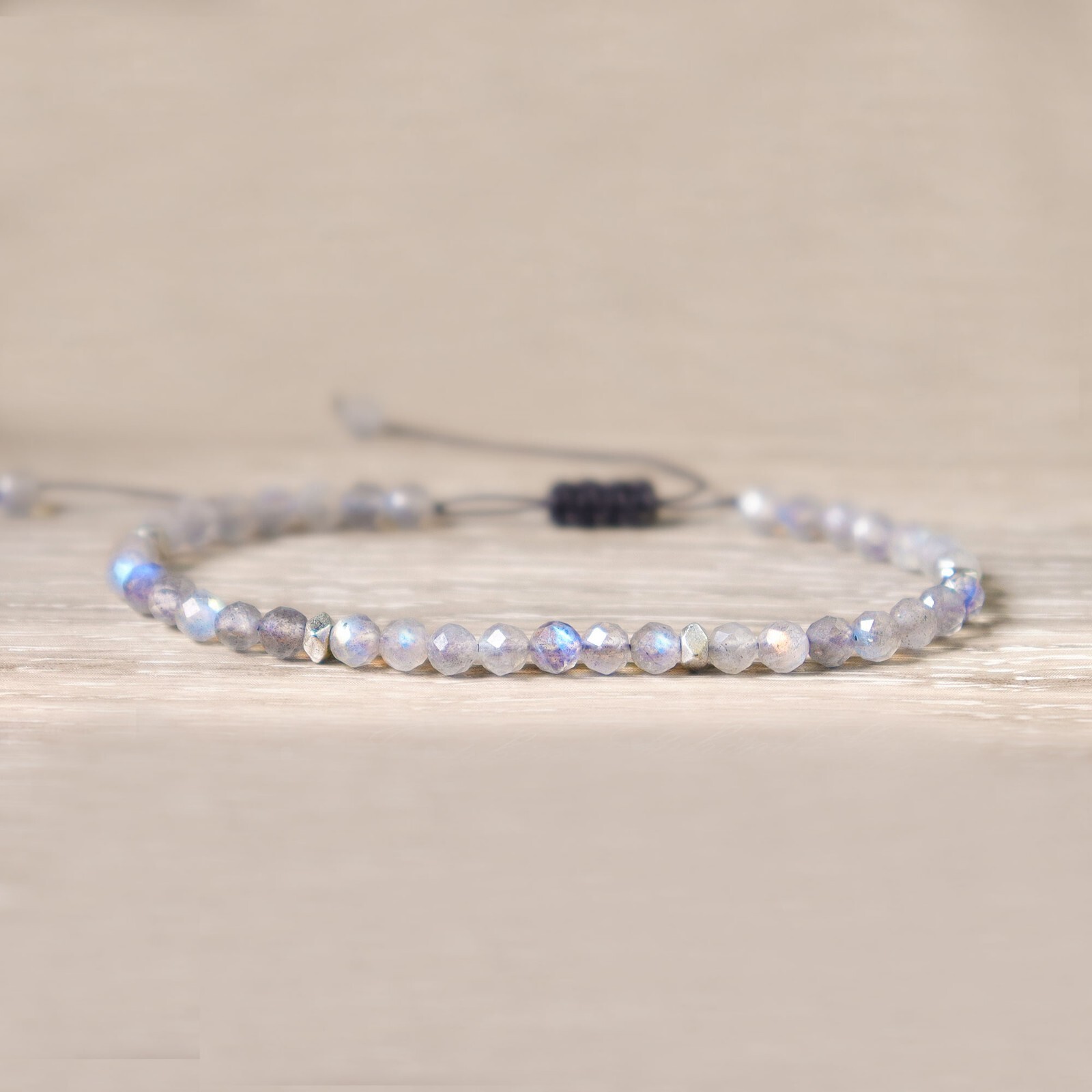 Labradorite Gemstone Beads Healing Reiki Dainty Minimalist Women Bracelet Gifts