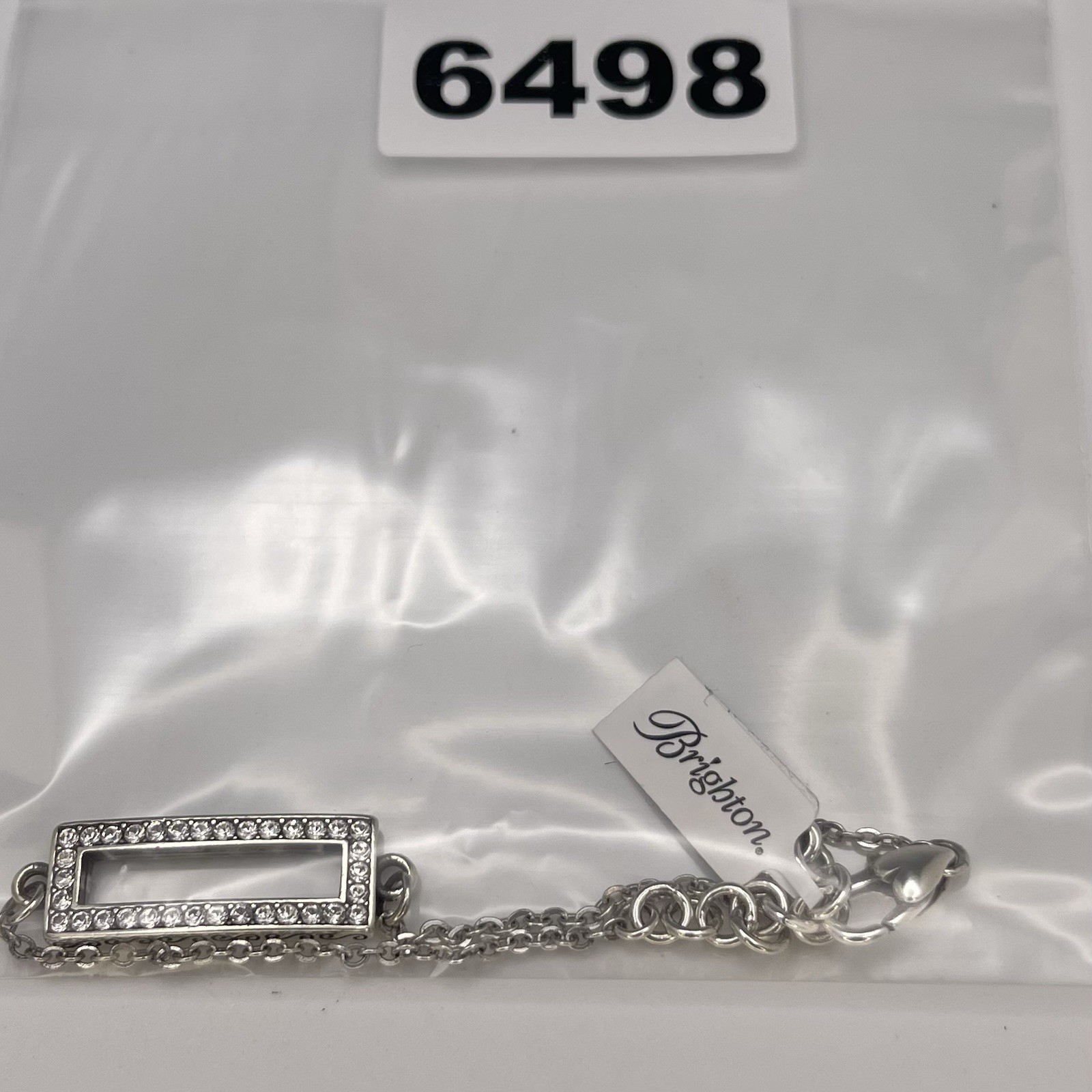 NWT Brighton Starry Night Bar Bracelet Silver Tone Clear Crystal Open Rectangle