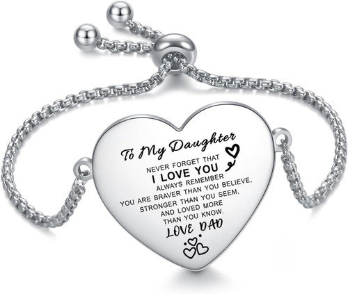 To My Daughter Bracelet Inspirational Engraved Personalized from dad